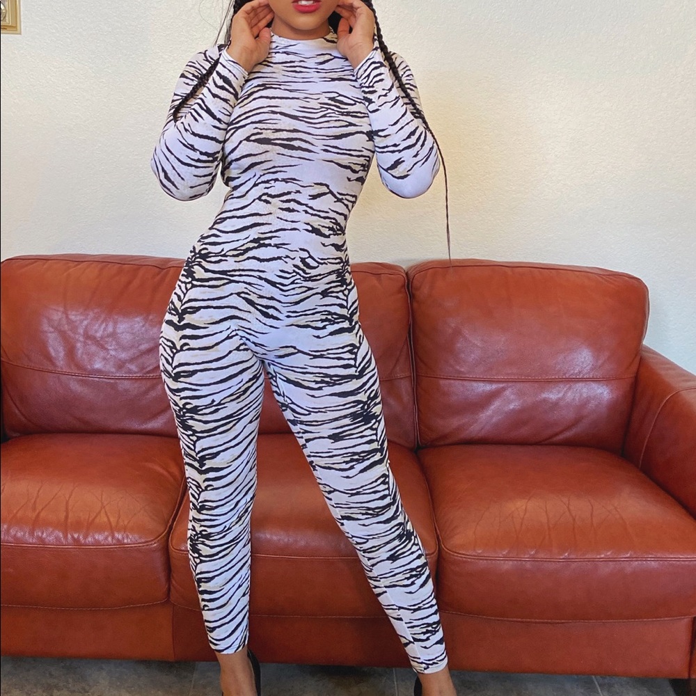 Zebra Print Jumpsuit